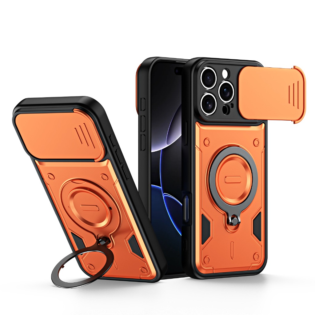 Phone Kickstand Ring - Armor Shockproof Phone Case w/ Slide