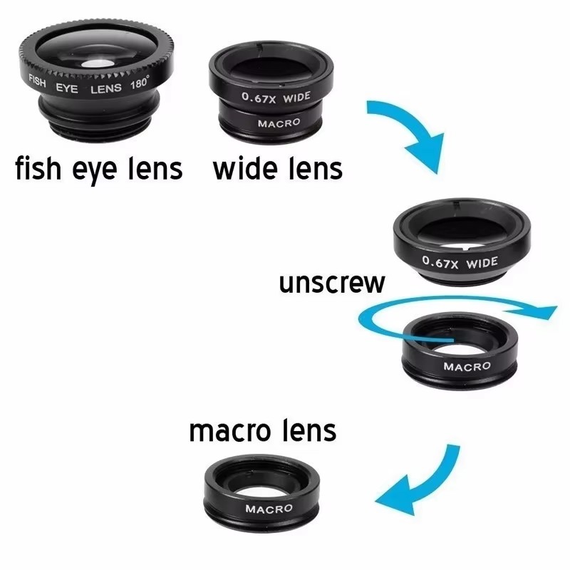 3In1 Mobile Phone Fish Eye Len - đánh giá và giá Lens Camera Clip