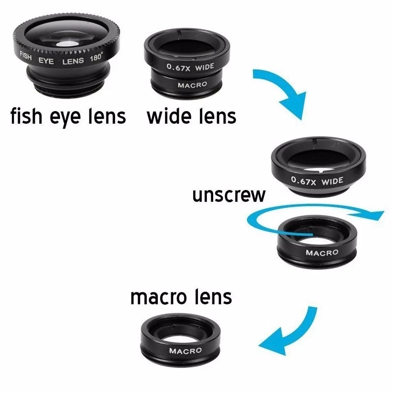 3 In 1 Fisheye Phone Lens 0.67 - đánh giá và giá Lens Camera Clip