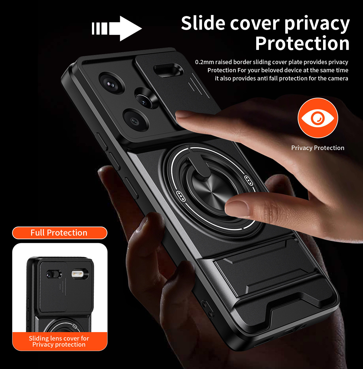 Lens Slide Camera Phone Case f - đánh giá và giá Phone Kickstand Ring